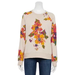 Women's Sonoma Goods For Life® Everyday Crewneck Sweatshirt -Sonoma Shop 4974237 Beige Floral