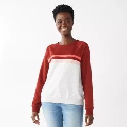 Women's Sonoma Goods For Life® Everyday Crewneck Sweatshirt -Sonoma Shop 4974237 Berry Colorblock