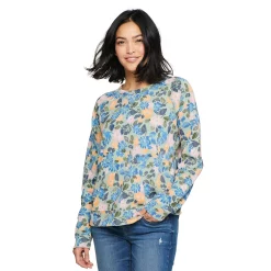 Women's Sonoma Goods For Life® Everyday Crewneck Sweatshirt -Sonoma Shop 4974237 Light Blue Floral