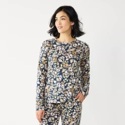 Women's Sonoma Goods For Life® Everyday Crewneck Sweatshirt -Sonoma Shop 4974237 Navy Floral