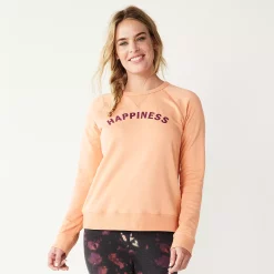 Women's Sonoma Goods For Life® Everyday Crewneck Sweatshirt -Sonoma Shop 4974237 Peach Happiness