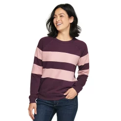 Women's Sonoma Goods For Life® Everyday Crewneck Sweatshirt -Sonoma Shop 4974237 Plum Stripe