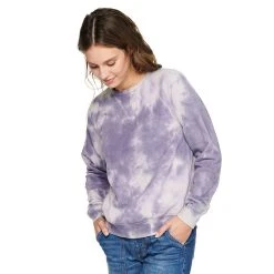 Women's Sonoma Goods For Life® Everyday Crewneck Sweatshirt -Sonoma Shop 4974237 Purple Dye Effect