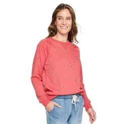 Women's Sonoma Goods For Life® Everyday Crewneck Sweatshirt -Sonoma Shop 4974237 Raspberry Ditsy