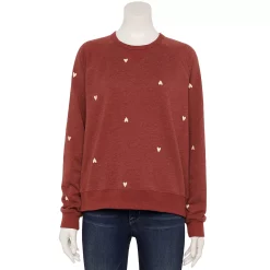 Women's Sonoma Goods For Life® Everyday Crewneck Sweatshirt -Sonoma Shop 4974237 Red Mini Heart