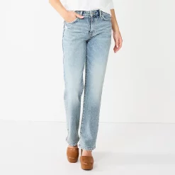 Women's Sonoma Goods For Life® Ultra High Rise Vintage-styled Straight-Leg Jeans -Sonoma Shop 5616387 Authentic Light Wash