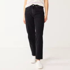 Women's Sonoma Goods For Life® Ultra High Rise Vintage-styled Straight-Leg Jeans -Sonoma Shop 5616387 Black Wash