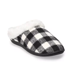 Women's Sonoma Goods For LifeĀ® Faux Fur Buffalo Plaid Clog Slippers