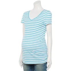 Maternity Sonoma Goods For Life® Essential V-Neck Tee -Sonoma Shop 6120474 Blue White Stripe