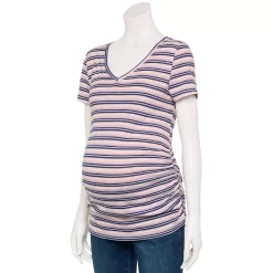 Maternity Sonoma Goods For Life® Essential V-Neck Tee -Sonoma Shop 6120474 Multi Stripe