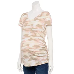 Maternity Sonoma Goods For Life® Essential V-Neck Tee -Sonoma Shop 6120474 Neutral Camo