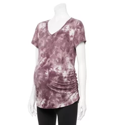 Maternity Sonoma Goods For Life® Essential V-Neck Tee -Sonoma Shop 6120474 Purple Tie Dye